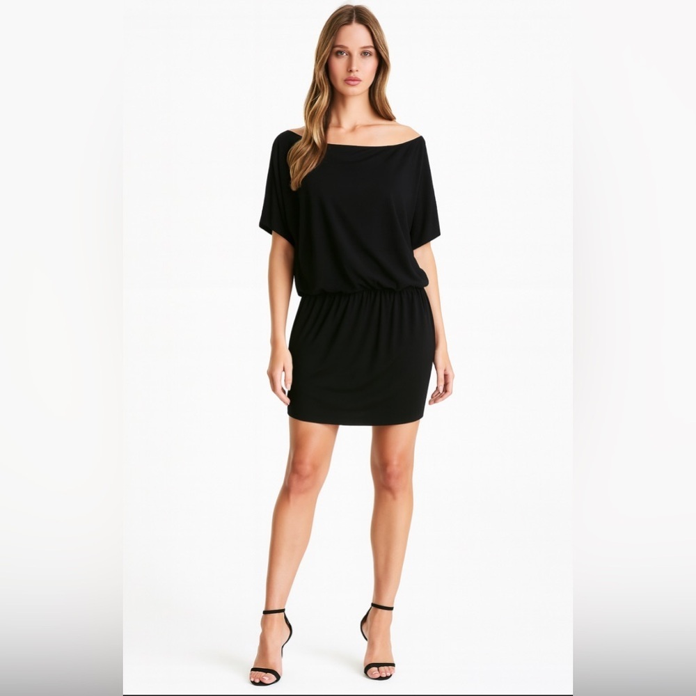 Ramy Brook Smocked Off The Shoulder Dolman Mini Dress